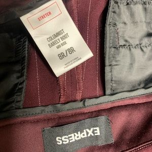 Express size 8R maroon pinstripe pants